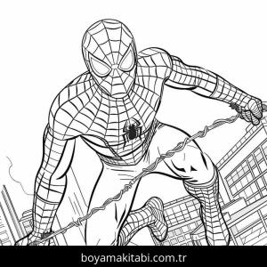 Örümcek Adam boyama sayfası – evde etkinlik, ücretsiz yazdır