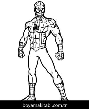 Örümcek Adam boyama sayfası – sevimli karakter, sanatsal çalışma