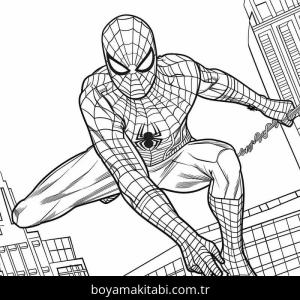 Örümcek Adam boyama sayfası – kolay boyama, eğitici aktivite