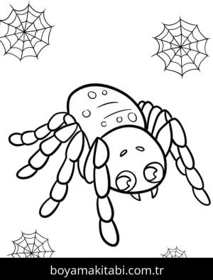 Örümcek boyama sayfası – sevimli karakter, sanatsal çalışma