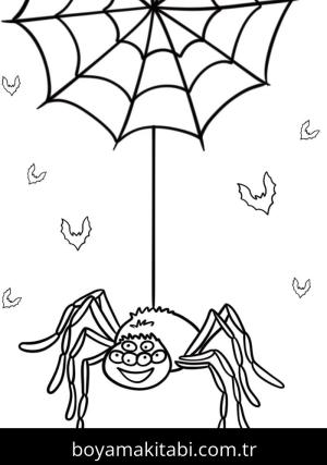 Örümcek boyama sayfası – sanatsal çalışma, çocuklar için