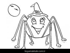 Örümcek boyama sayfası – basit çizim, kolay boyama