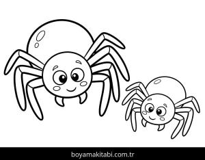 Örümcek boyama sayfası – el becerilerini geliştirir, boyama çalışması