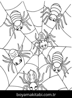 Örümcek boyama sayfası – boyama etkinliği, çocuk aktivitesi