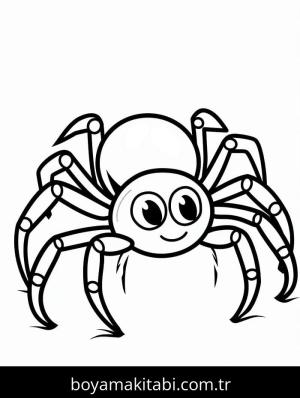 Örümcek boyama sayfası – çocuklar için, çizgi film temalı
