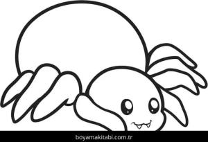 Örümcek boyama sayfası – okul öncesi, evde etkinlik