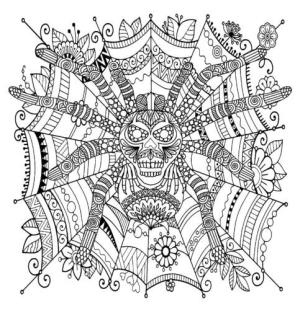 Örümcek boyama sayfası,  coloring page, Örümcek Mandala, 