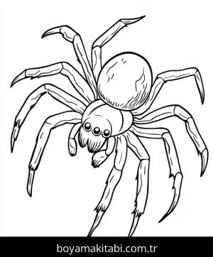 Örümcek boyama sayfası – basit çizim, kolay boyama