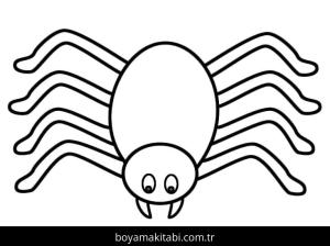 Örümcek boyama sayfası – çizgi film temalı, basit çizim