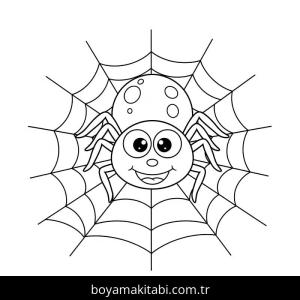 Örümcek boyama sayfası – sevimli karakter, sanatsal çalışma