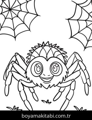 Örümcek boyama sayfası – evde etkinlik, ücretsiz yazdır