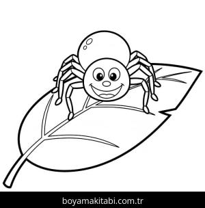 Örümcek boyama sayfası – PDF indir, sevimli karakter