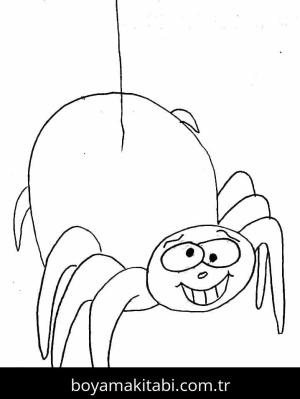 Örümcek boyama sayfası – el becerilerini geliştirir, boyama çalışması
