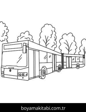 Otobüs boyama sayfası – boyama etkinliği, çocuk aktivitesi