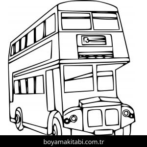 Otobüs boyama sayfası – keyifli zaman, renkli çizimler