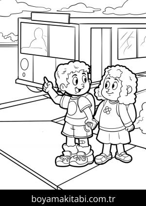 Otobüs boyama sayfası – yaratıcılığı geliştirir, keyifli zaman