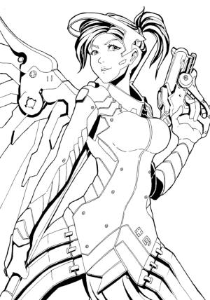 Overwatch boyama sayfası,  coloring page, Mercy içinde Overwatch, 