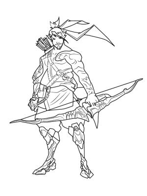 Overwatch boyama sayfası,  coloring page, hanzo overwatch, 