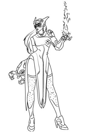 Overwatch boyama sayfası,  coloring page, Symmetra overwatch, 