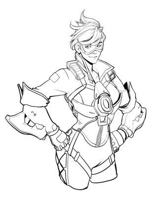 Overwatch boyama sayfası,  coloring page, Tracer içinde Overwatch, 