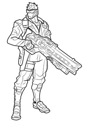 Overwatch boyama sayfası,  coloring page, Soldier: 76 Overwatch, 