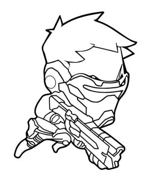 Overwatch boyama sayfası,  coloring page, Chibi Asker Overwatch, 