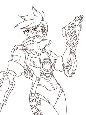 Overwatch boyama sayfası,  coloring page, Overwatch Tracer, 