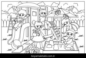 Oyun Parkı boyama sayfası,  coloring page, , Coloring Page Playground