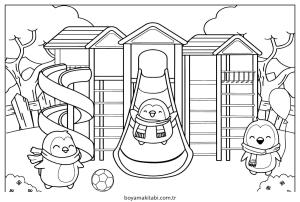 Oyun Parkı boyama sayfası – sanatsal çalışma, çocuklar için