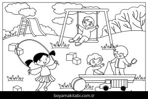 Oyun Parkı boyama sayfası,  coloring page, , Color Page Playground