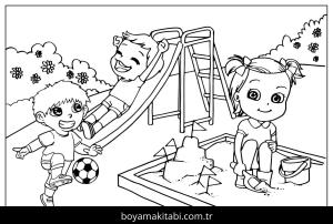 Oyun Parkı boyama sayfası,  coloring page, , Playground Coloring Page Free