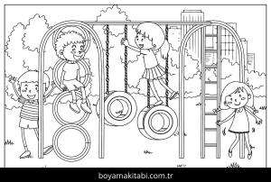 Oyun Parkı boyama sayfası,  coloring page, , Images Playground Coloring Page