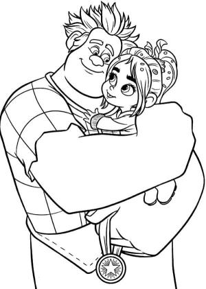 Oyunbozan Ralph boyama sayfası,  coloring page, Ralph ve Vanellope, 