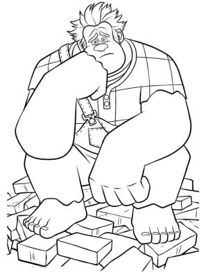 Oyunbozan Ralph boyama sayfası,  coloring page, Üzgün Ralph, 