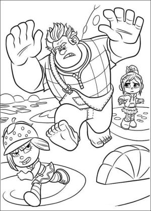 Oyunbozan Ralph boyama sayfası,  coloring page, Ralph ve Vanellope Anahat, 