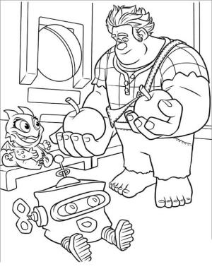 Oyunbozan Ralph boyama sayfası,  coloring page, Yazdırılabilir Ralph ve Vanellope, 