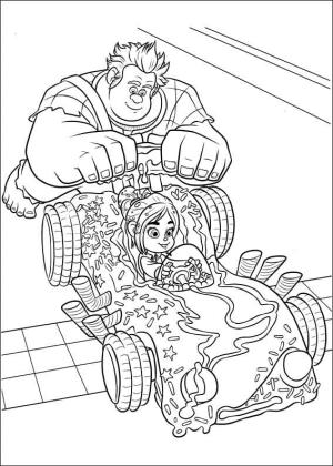 Oyunbozan Ralph boyama sayfası,  coloring page, Çocuklar için Ralph ve Vanellope, 