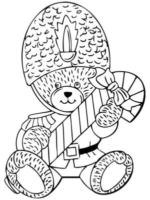 Oyuncak Ayı boyama sayfası,  coloring page, Şeker kamışı ile oyuncak ayı, 