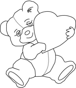 Oyuncak Ayı boyama sayfası,  coloring page, Oyuncak ayı ve kalp, 