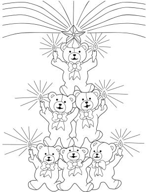 Oyuncak Ayı boyama sayfası,  coloring page, Noel ağacı oyuncak ayı, 