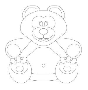 Oyuncak Ayı boyama sayfası,  coloring page, Mutlu oyuncak ayı, 