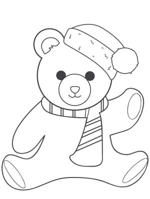 Oyuncak Ayı boyama sayfası,  coloring page, Şapka takan oyuncak ayı, 