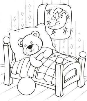 Oyuncak Ayı boyama sayfası,  coloring page, Uyuyan oyuncak ayı, 