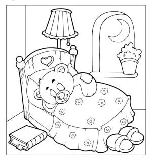 Oyuncak Ayı boyama sayfası,  coloring page, Uyuyan oyuncak ayı resmi, 