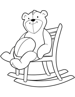 Oyuncak Ayı boyama sayfası,  coloring page, Sandalyede oyuncak ayı, 