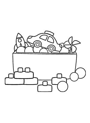 Oyuncak boyama sayfası,  coloring page, Bir Oyuncak Kutusu, 