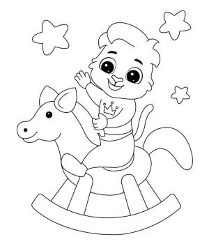 Oyuncak boyama sayfası,  coloring page, Tahta At, 