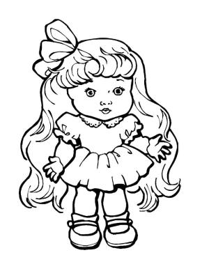 Oyuncak boyama sayfası,  coloring page, Sevimli Oyuncak Bebek, 