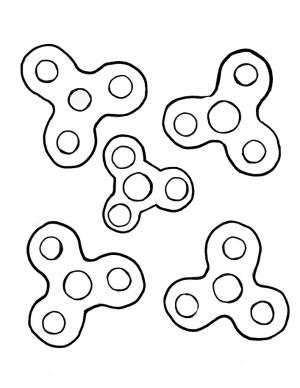 Oyuncak boyama sayfası,  coloring page, Five Fidget Spinner, 