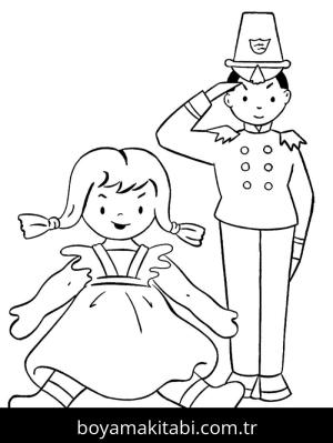 Oyuncak boyama sayfası – sevimli karakter, sanatsal çalışma